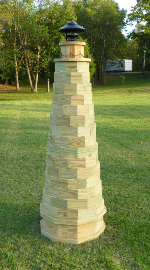 How to Build a 6 ft. Lawn Lighthouse. Dowloadable Plans.