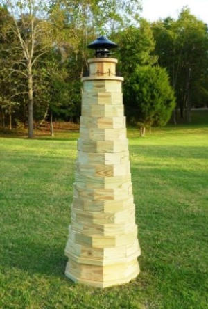 6 ft. natural treated lawn ligthouse